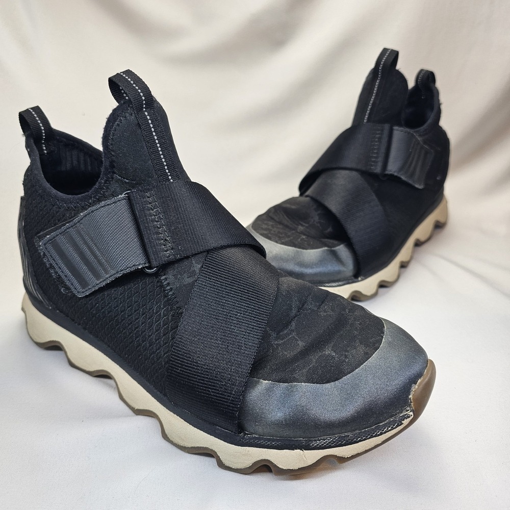 Sorel Kinetic Sneak Strap Sneakers Women's US 8 Black Slip On Athletic Shoes